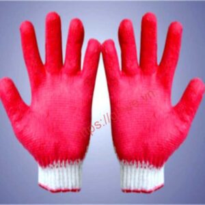 Găng tay sợi cotton dệt máy 7 kim loại 50g nhúng một mặt