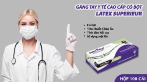 Găng tay y tế cao cấp không bột Nitrile Superieur White