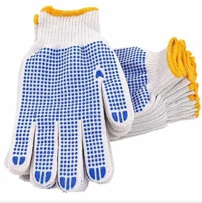 Bao tay cotton dệt máy 10 kim phủ hạt nhựa loại 60g
