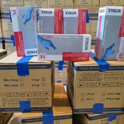 Găng tay y tế Khải Hoàn Nitrile Vglove Blue